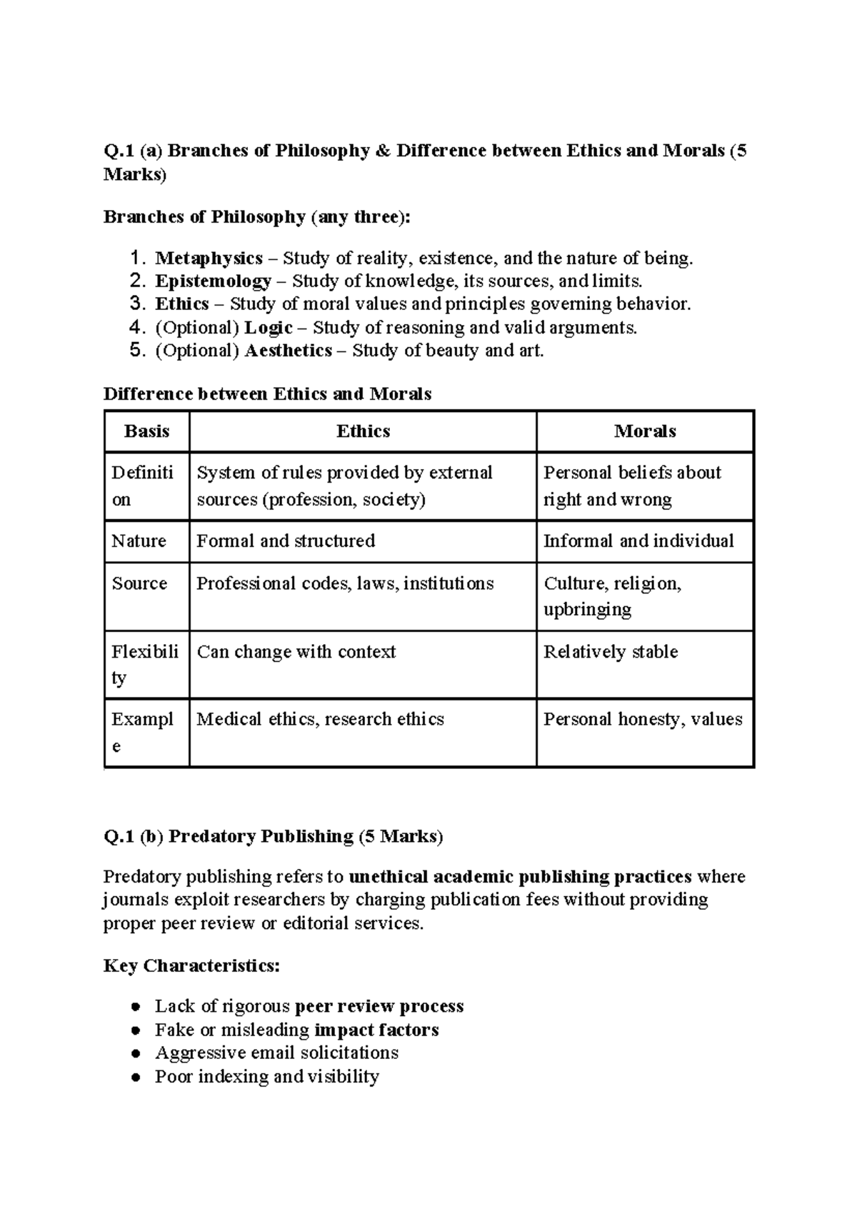 QP Answers: Research Ethics - Key Concepts & Issues - Studocu