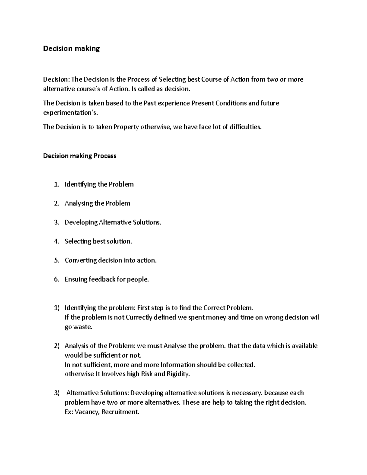Decision Making Process & Structure of MIS: A Comprehensive Guide - Studocu