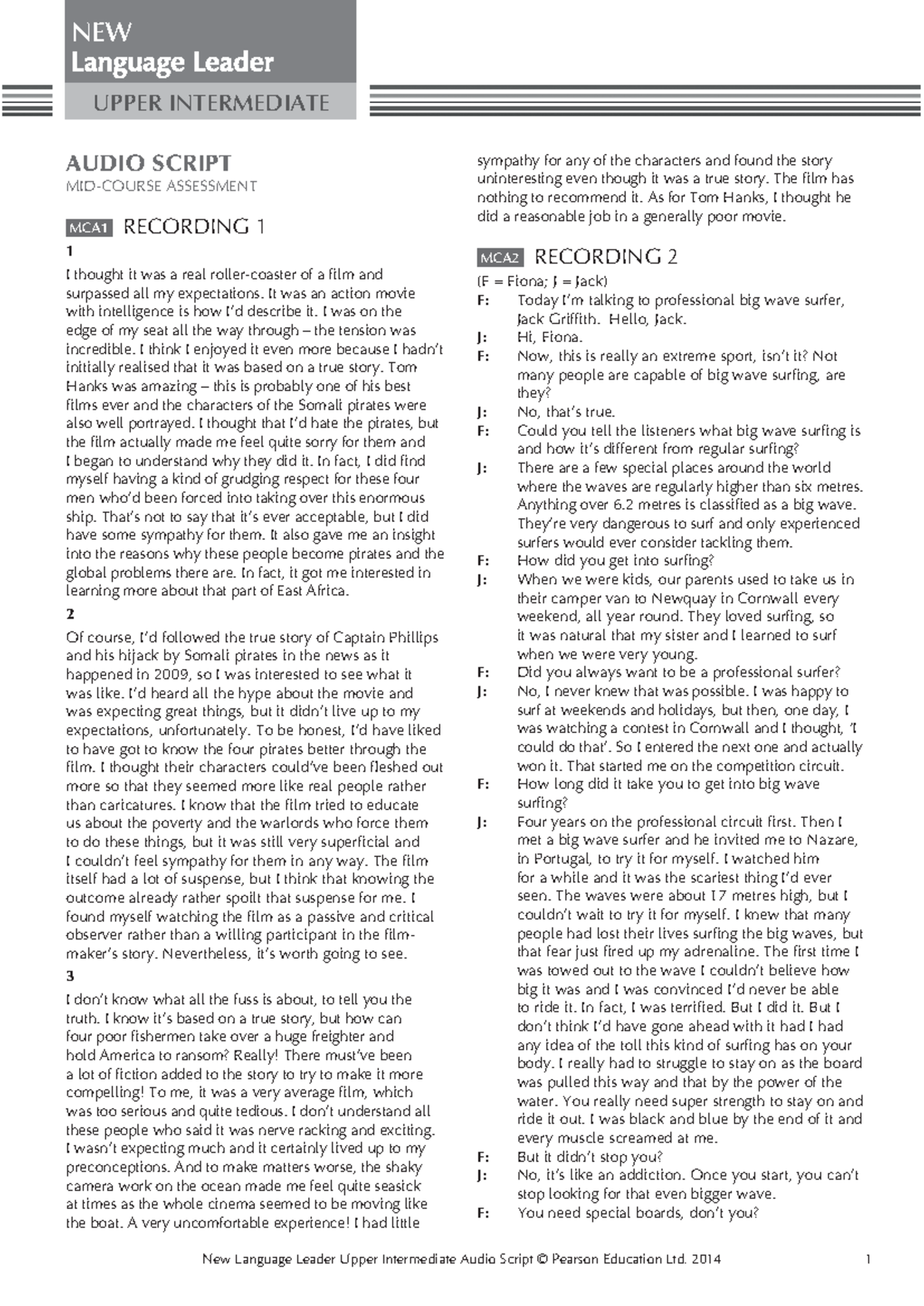 Tests Audioscript Upperint - NEW New Language Leader Upper Intermediate ...
