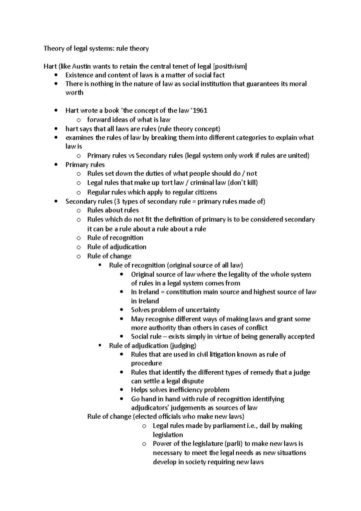 Theory of legal systems rule theory - , dail by making legislation o ...
