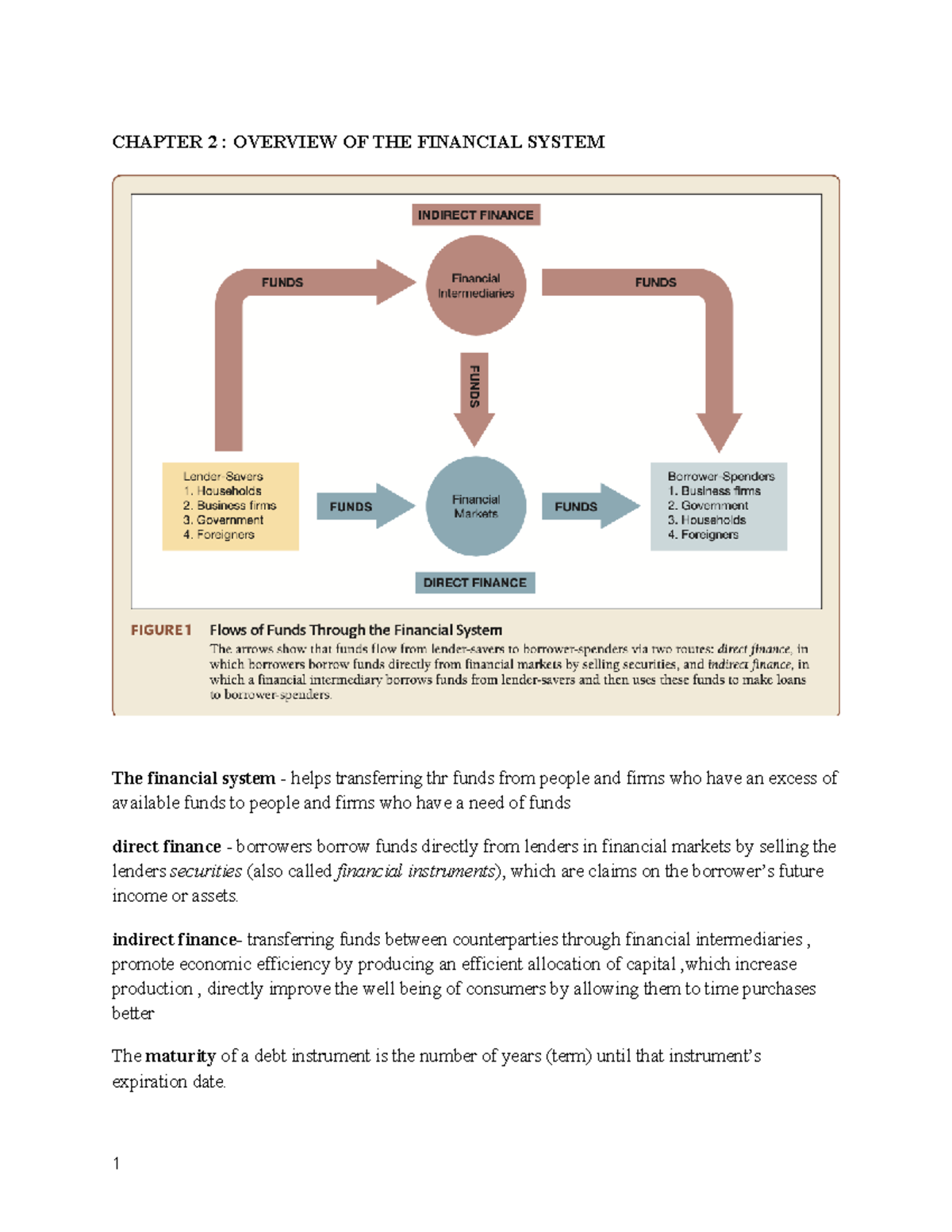 CHAPTER 2: OVERVIEW OF THE FINANCIAL SYSTEM - Finance Summary - Studeersnel