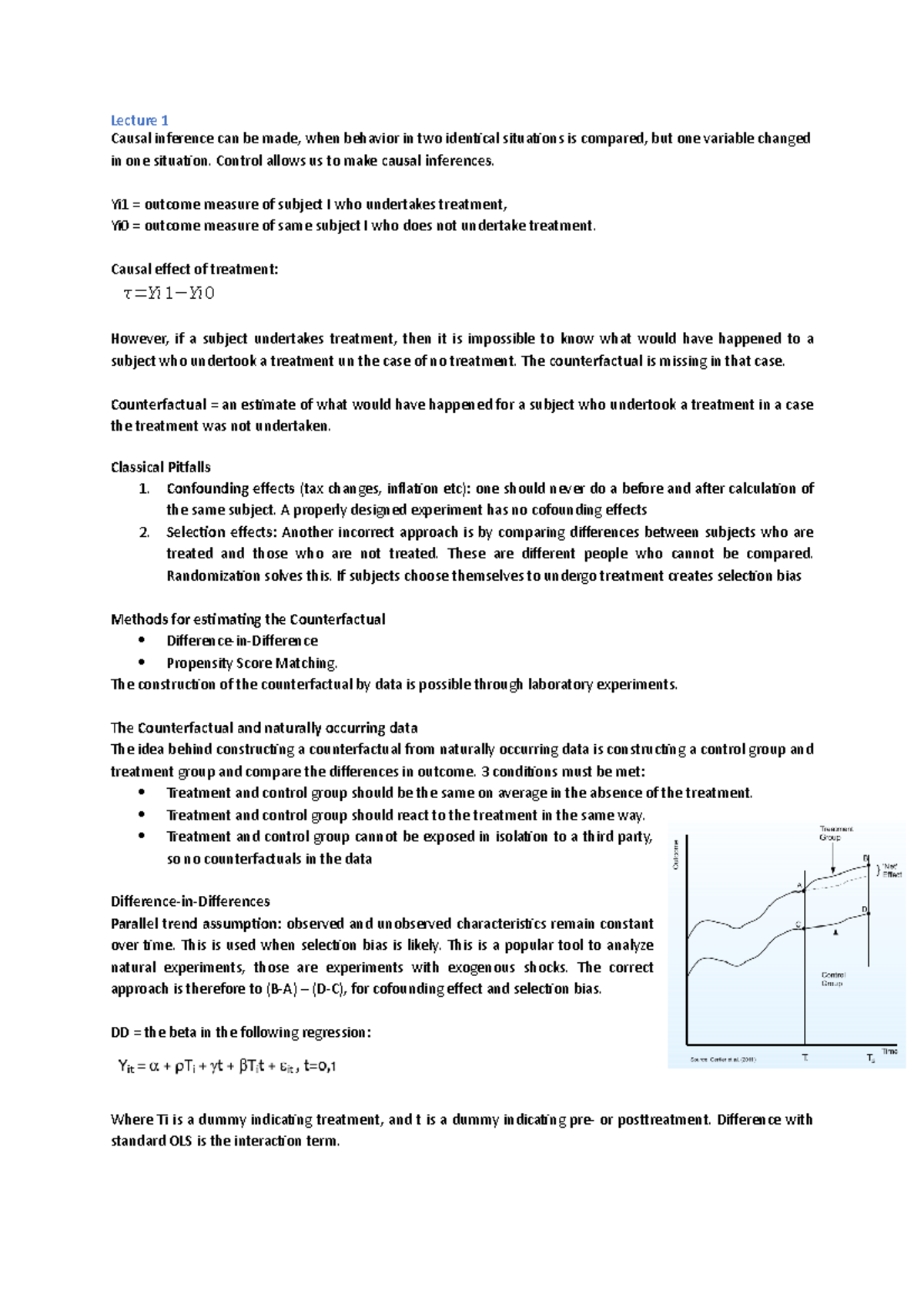 Experimental Summary of Causal Inference and Economic Experiments (ECO ...
