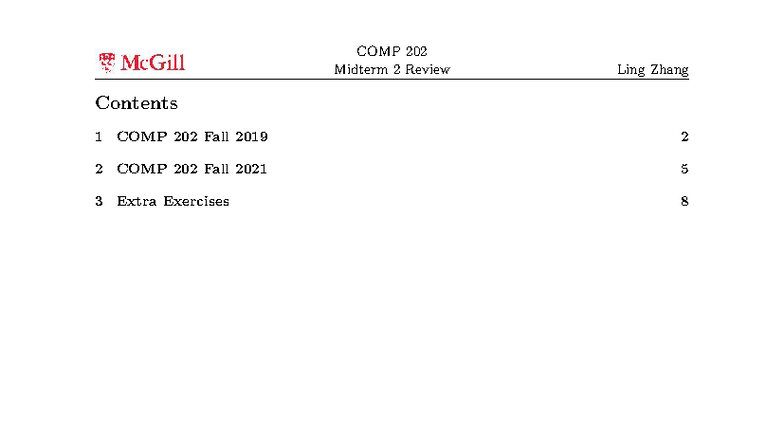 COMP 202 Midterm 2 Review Notes by Ling Zhang - Studocu