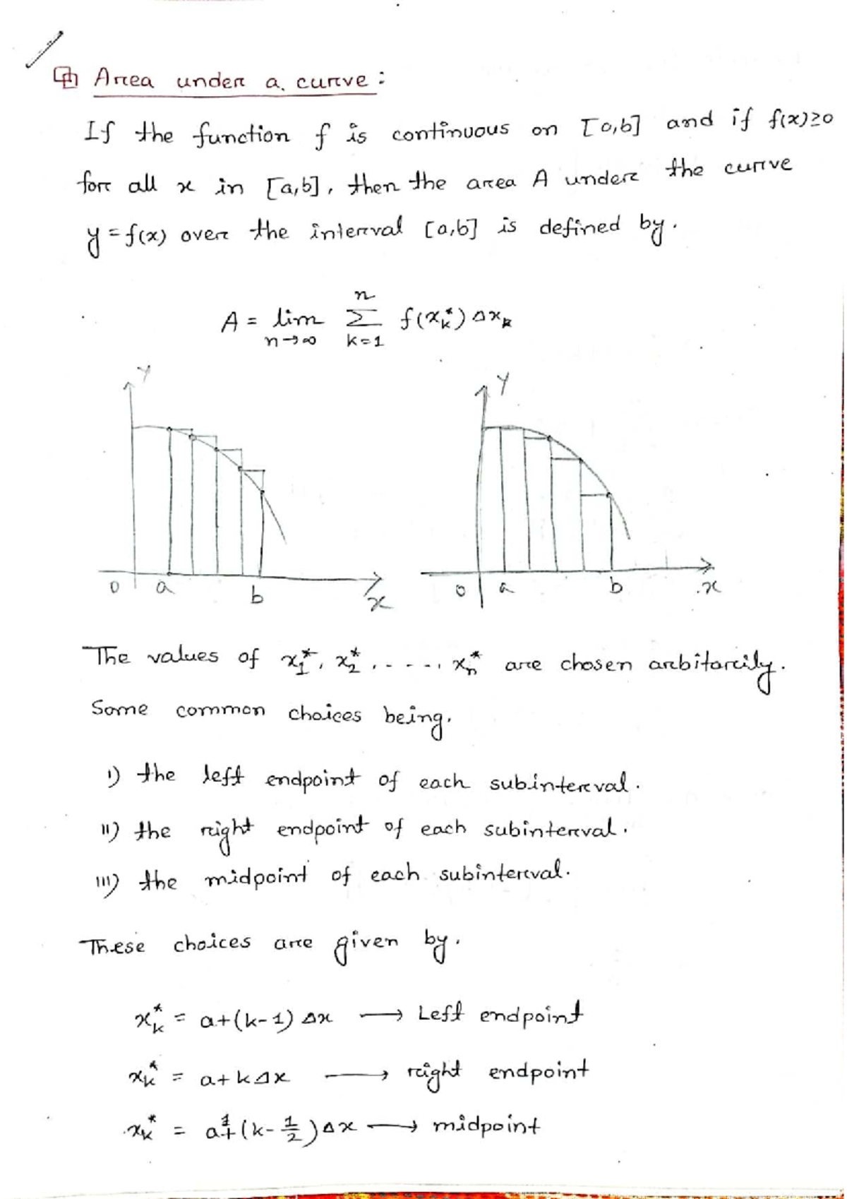 MAT120 MID Lecture Notes: Area Under the Curve and Integration ...
