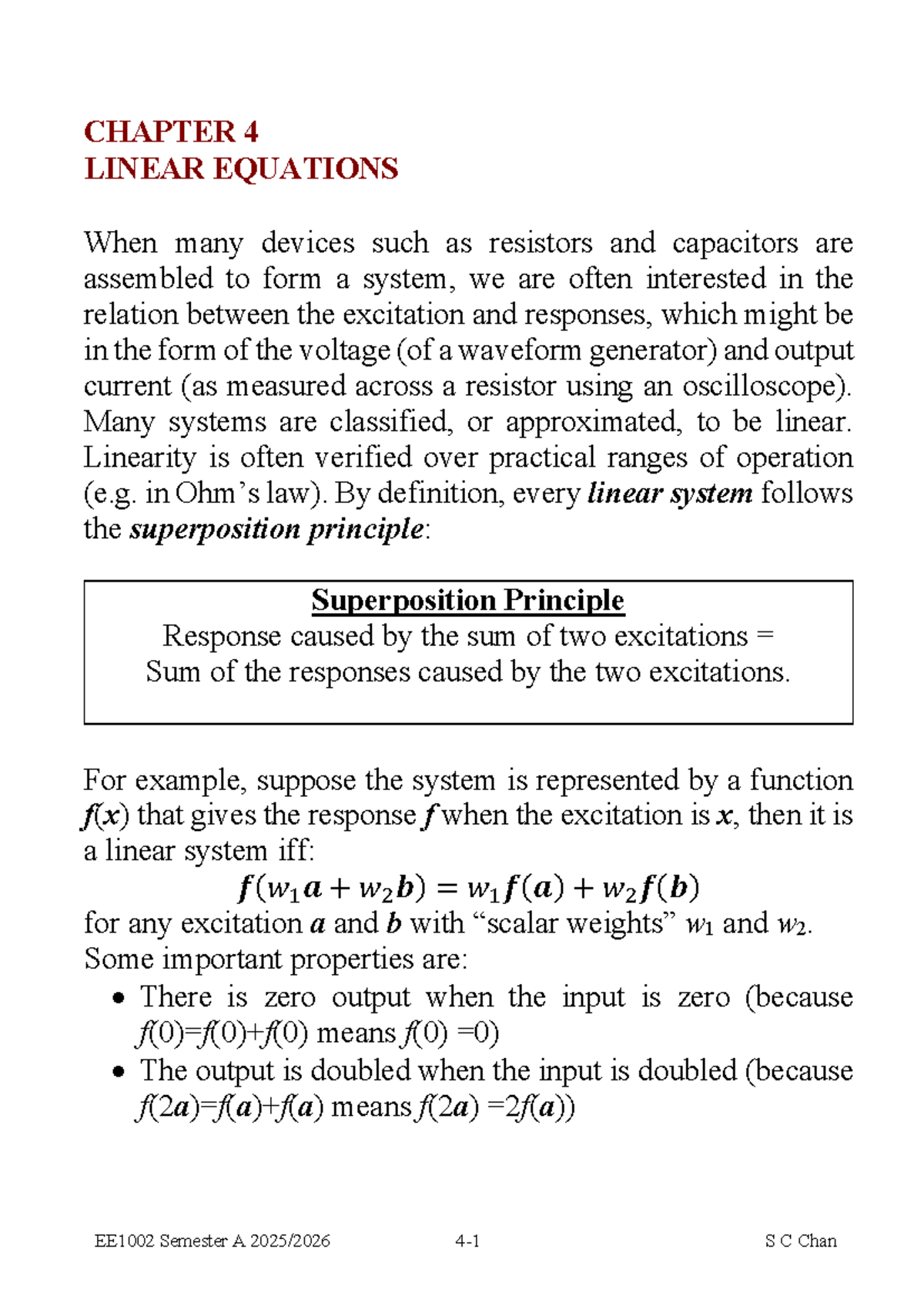 CHAPTER 4: LINEAR EQUATIONS AND COMPLEX NUMBERS (EE1002) - Studocu
