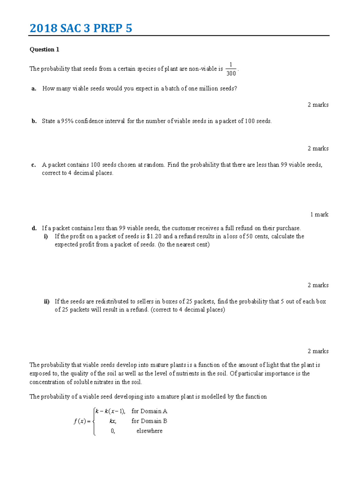 2018-sac-3-prep-probability-viable-seeds-analysis-studocu