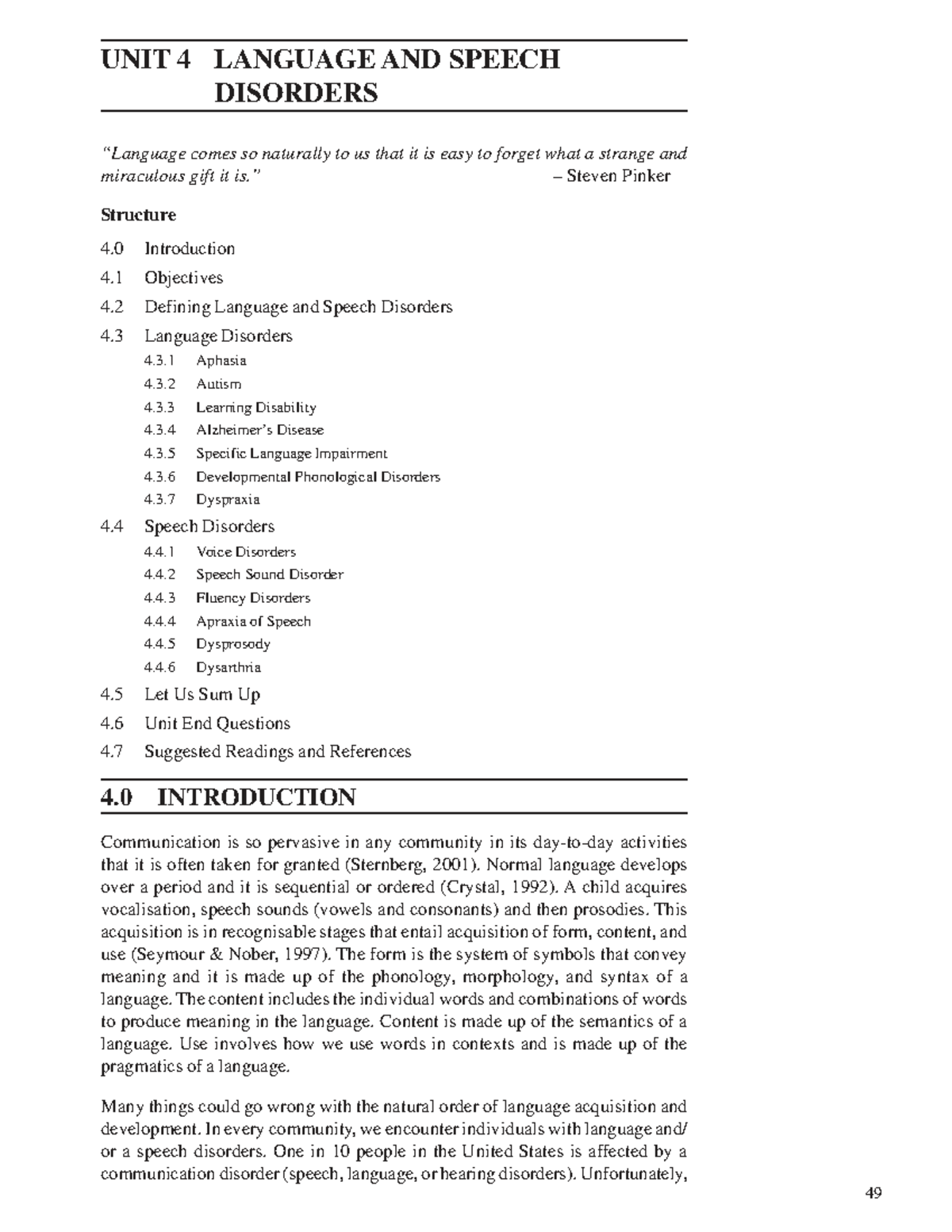 Unit 4: Language and Speech Disorders - Multilingualism and Cognition ...