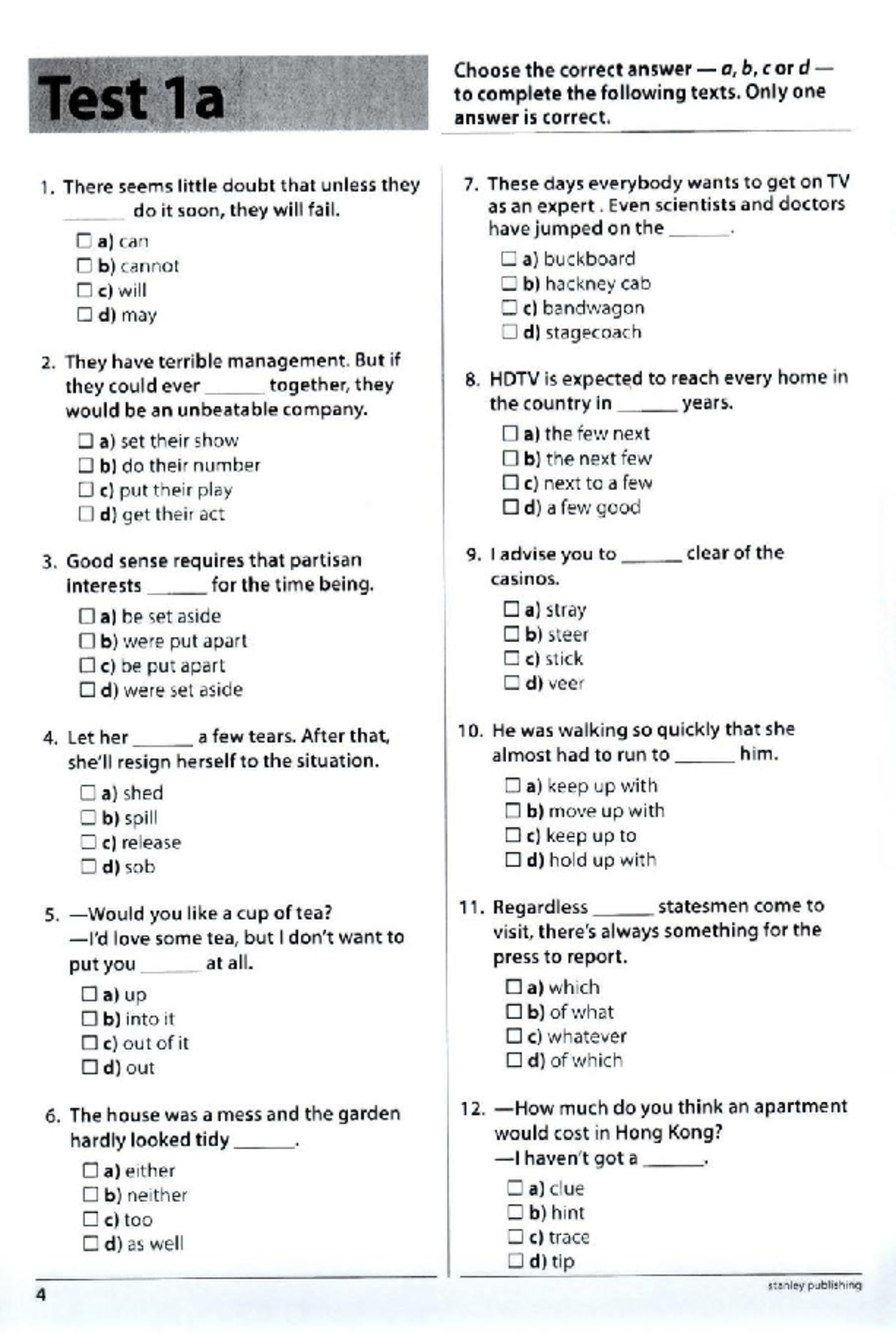 Multiple Choice C2 1 - Bài Tập C2 Test 1 - Studocu