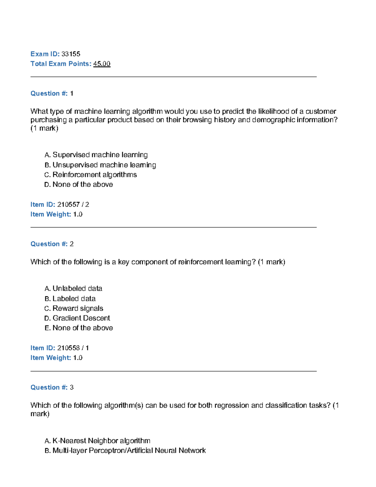 2223SEM2-IT1244 - Machine Learning Exam Questions & Case Studies - Studocu