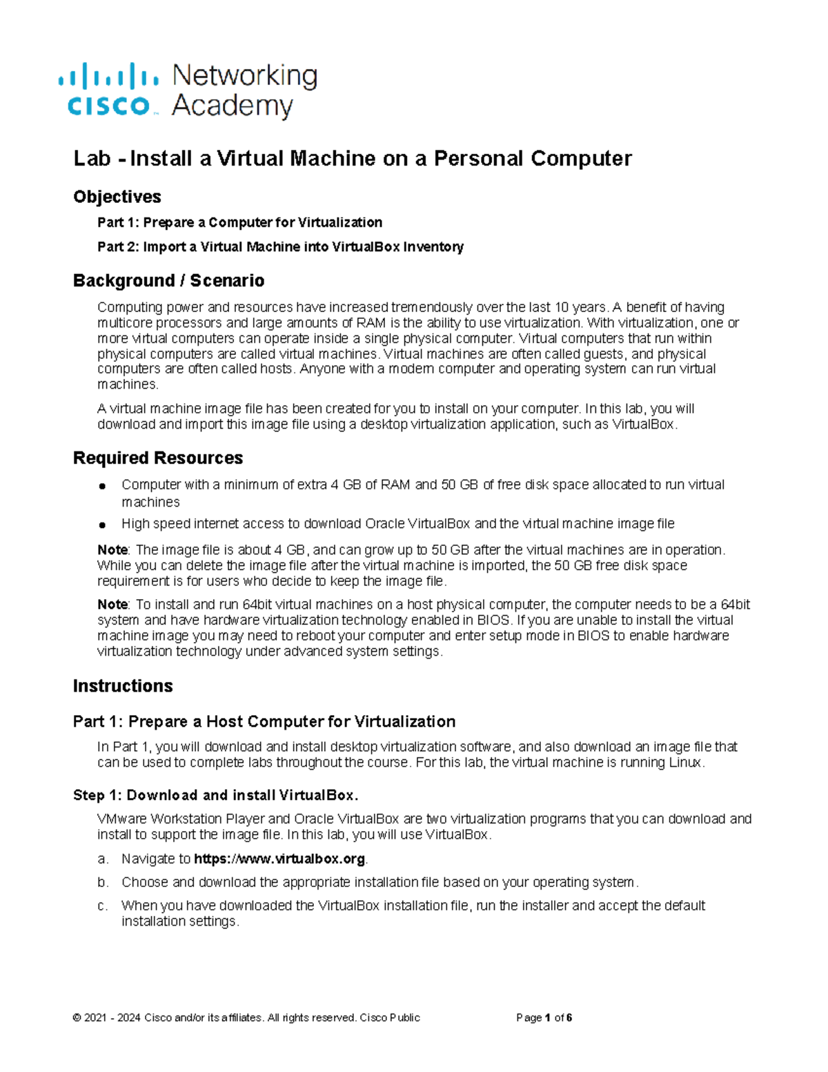 CSE 4.2.7 Lab - Installing VirtualBox & CSE-LABVM Configuration Guide ...