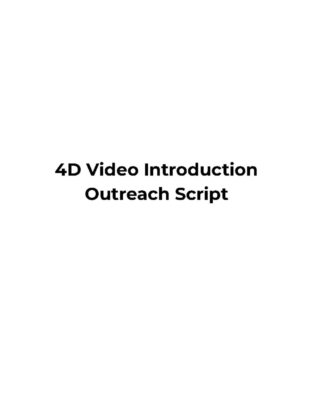 4D Video Introduction Outreach Script Template - Pengantar Pengajian ...
