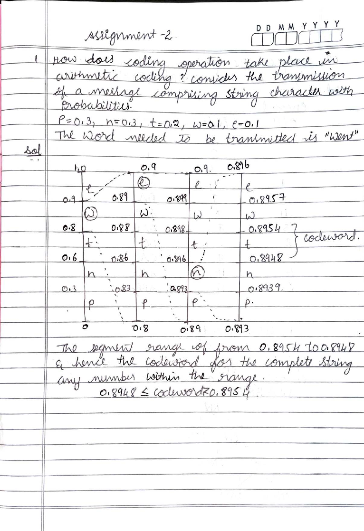 Mmc - Assignments on Arithmetic Coding and Video Compression Techniques ...