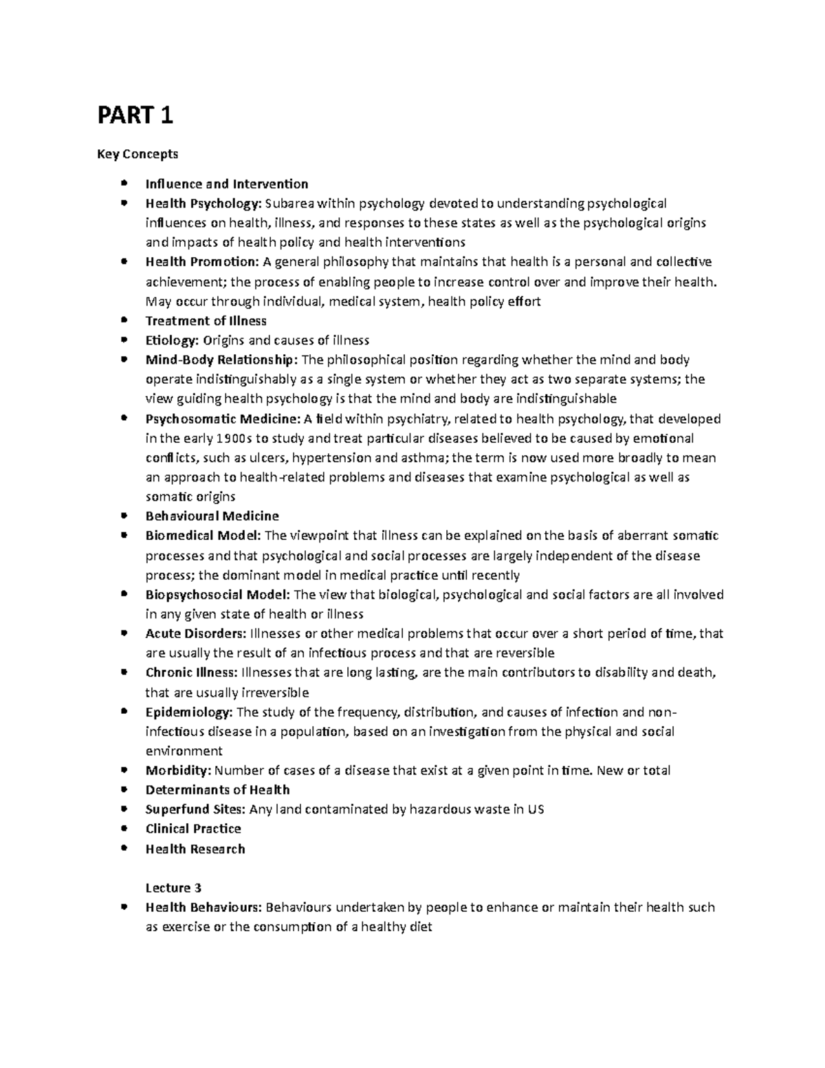 Final exam notes - study guide - PART 1 Key Concepts Influence and ...