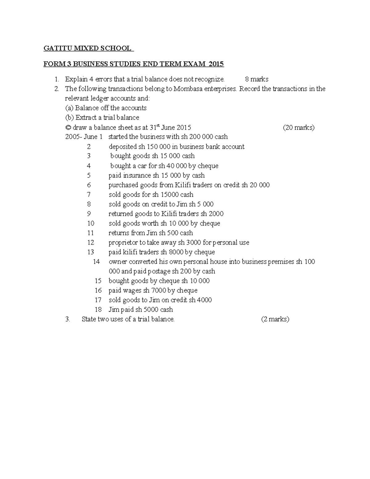 Bus 002581 F3T2 003 - End Term Exam Questions & Answers for Business ...