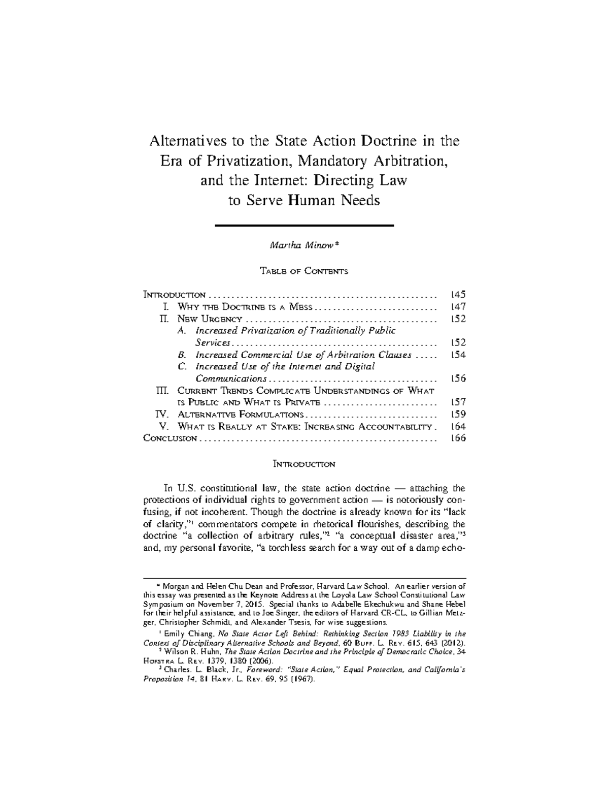 Alternatives to the State Action Doctrine: Navigating Public vs ...
