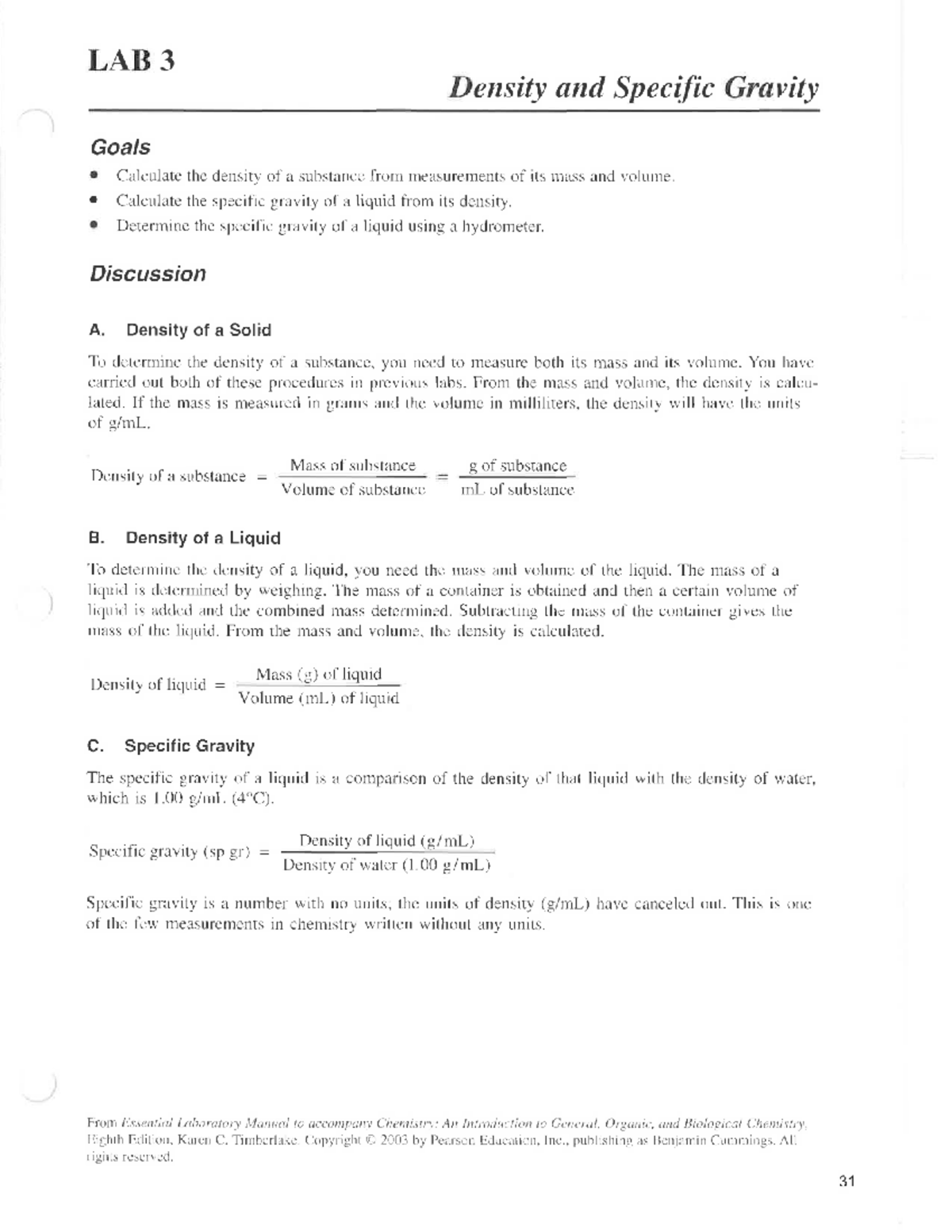 Lab-3 Sheet+-+Specific+Gravity+and+Density - Using a hydrometer The ...