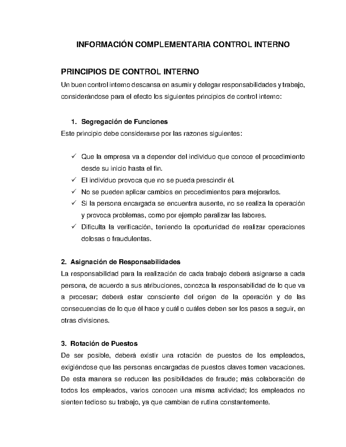 Complemento Control Interno - INFORMACIÓN COMPLEMENTARIA CONTROL ...