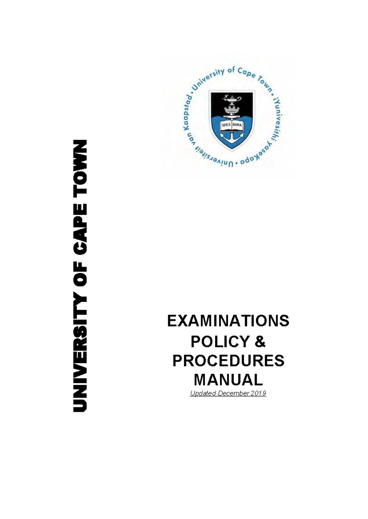UCT Exams Policy Procedures Manual (Updated Dec 2019) - Studocu