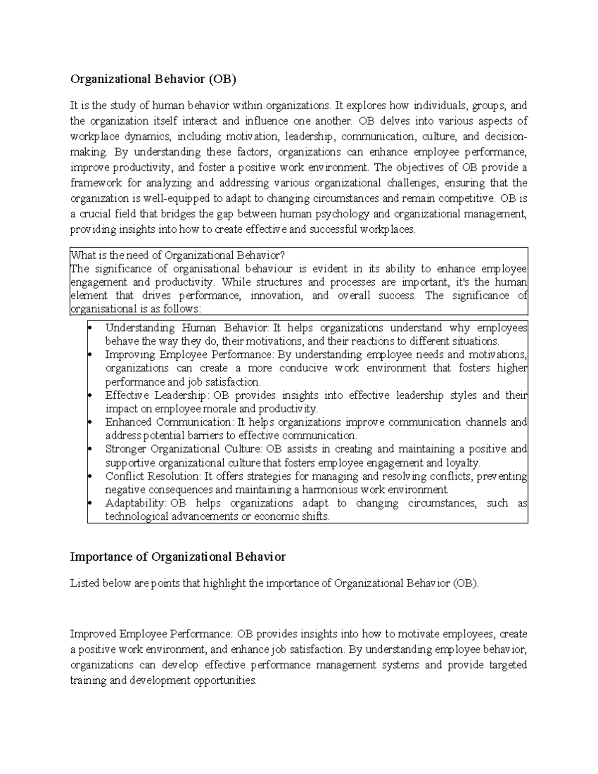Organizational Behavior (OB) Insights: Understanding Workplace Dynamics ...