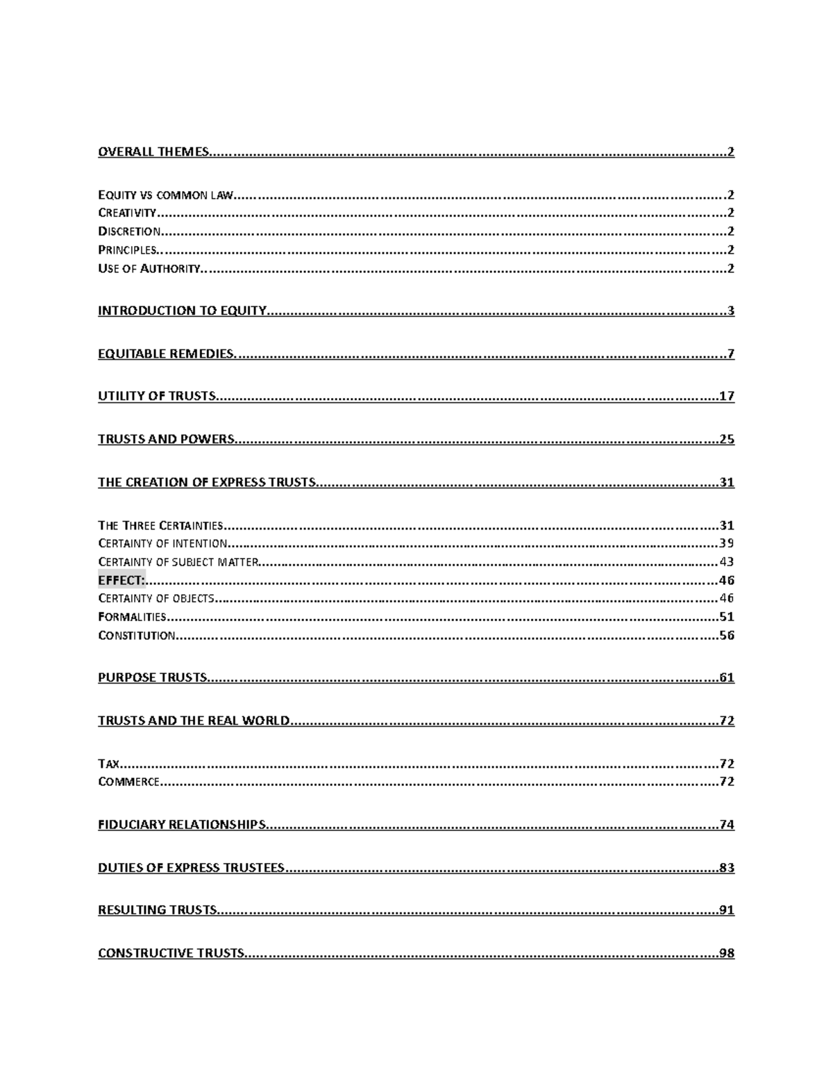 Trusts Summary - 6FFLK003 - KCL - Studocu