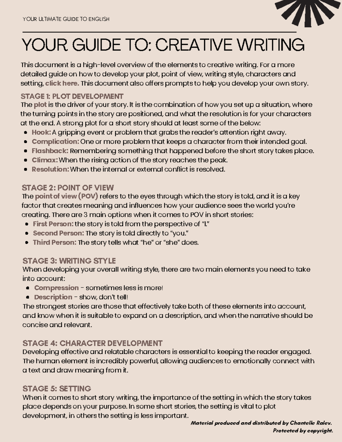 Creative Writing Guide: Key Elements & Tips for Success - Studocu