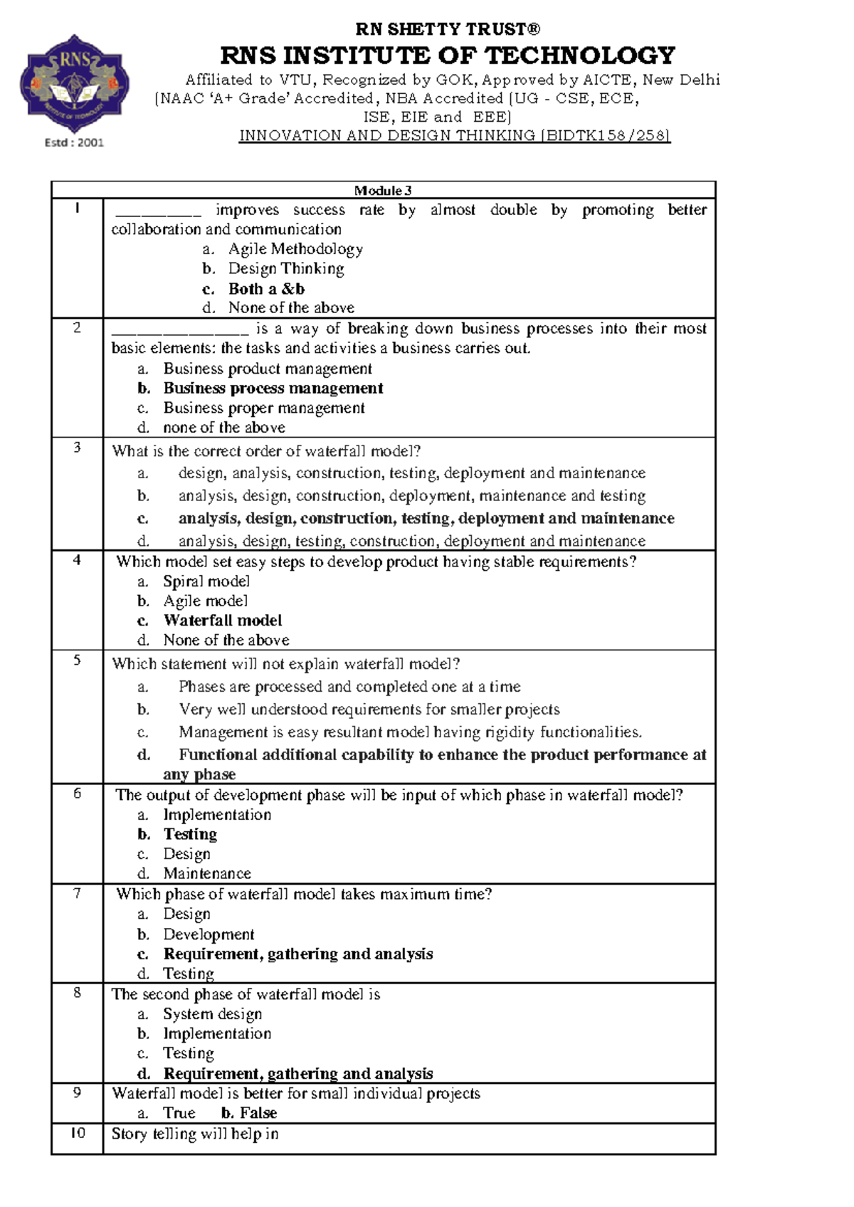 Idt mod3and4 - Notes for reference - RN SHETTY TRUST® RNS INSTITUTE OF ...