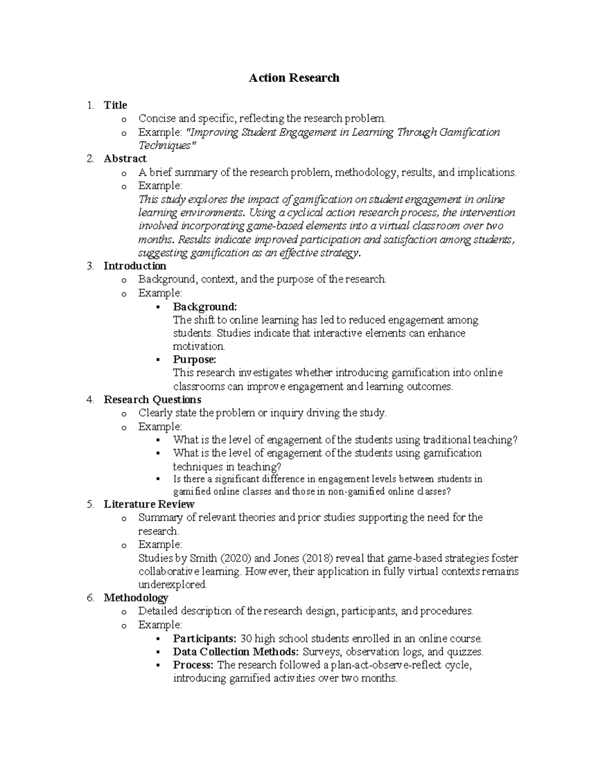 Action Research: Enhancing Student Engagement Through Gamification ...