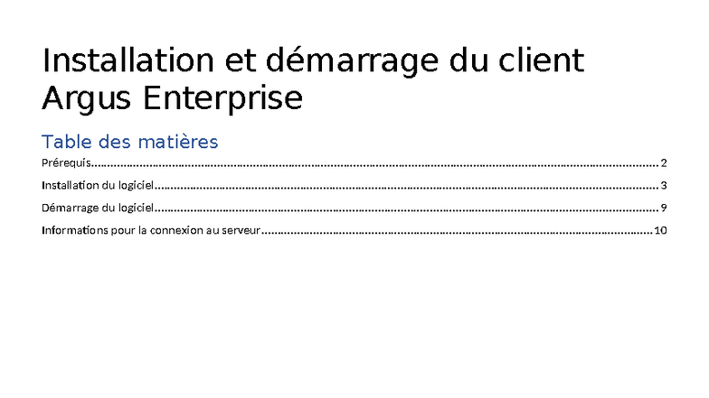 Installation et démarrage du client Argus Enterprise - Guide Complet ...