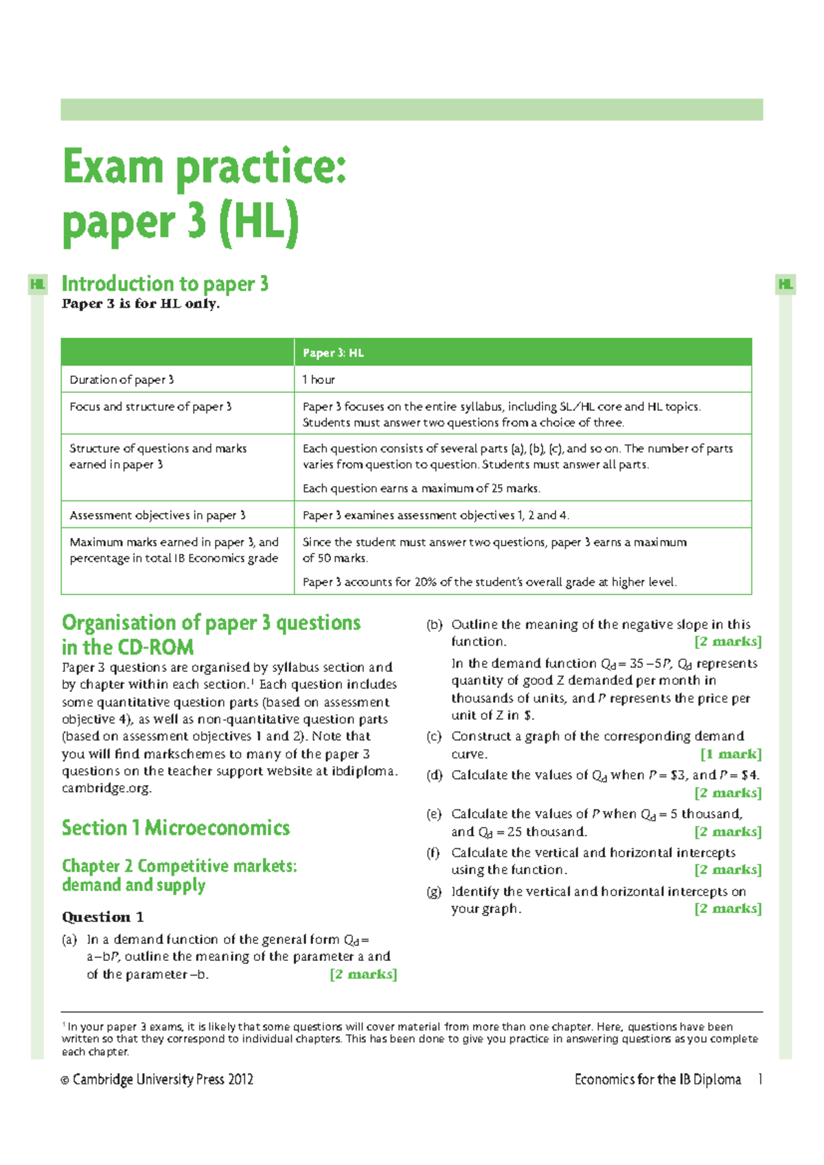 Economics HL Exam Practice: Paper 3 Guideline and Question Samples ...