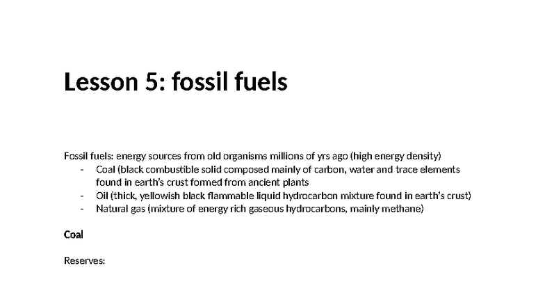 Phys 273 - Lesson 5: Fossil Fuels and Their Impact - Studocu