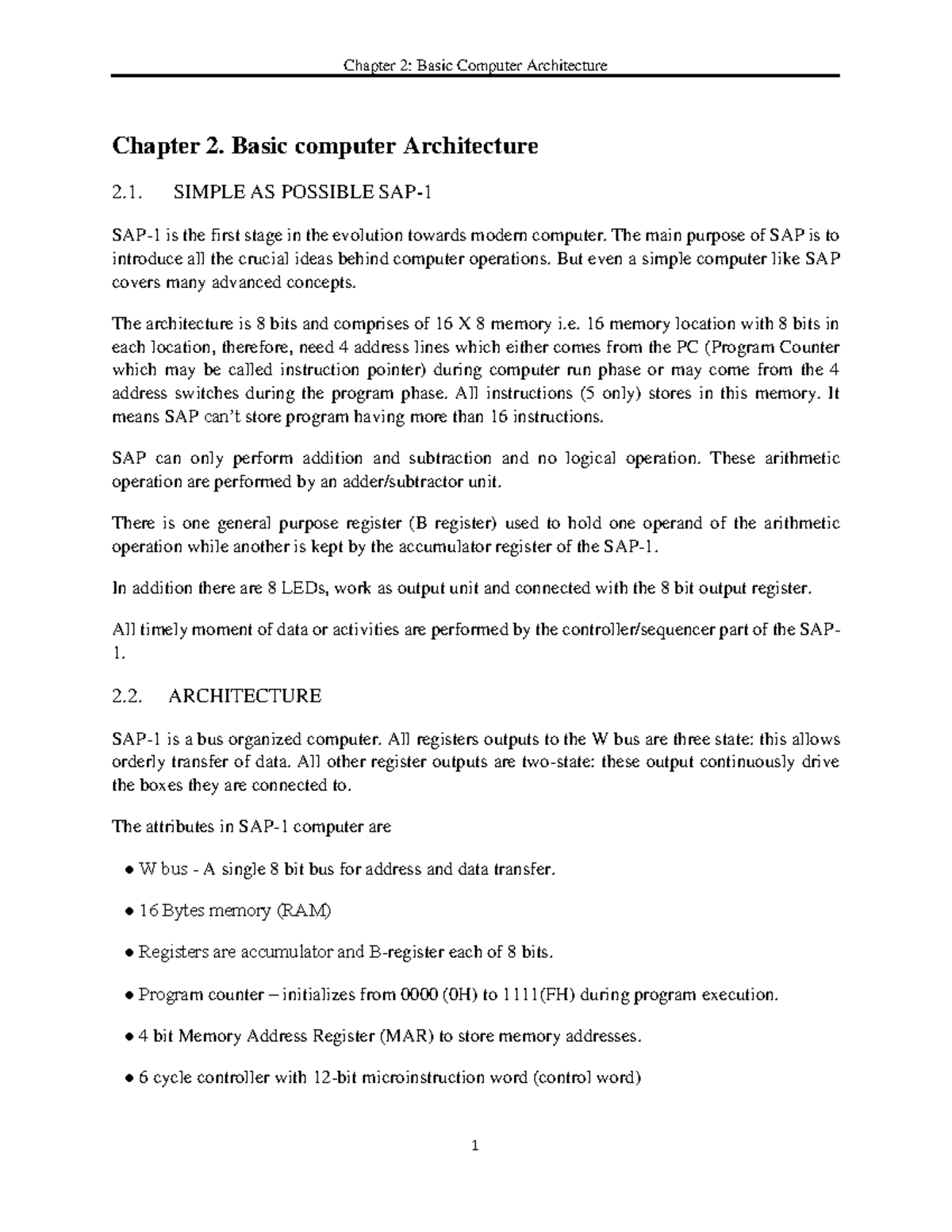 Chapter 2: Basic Computer Architecture - Microprocessor Notes - Studocu