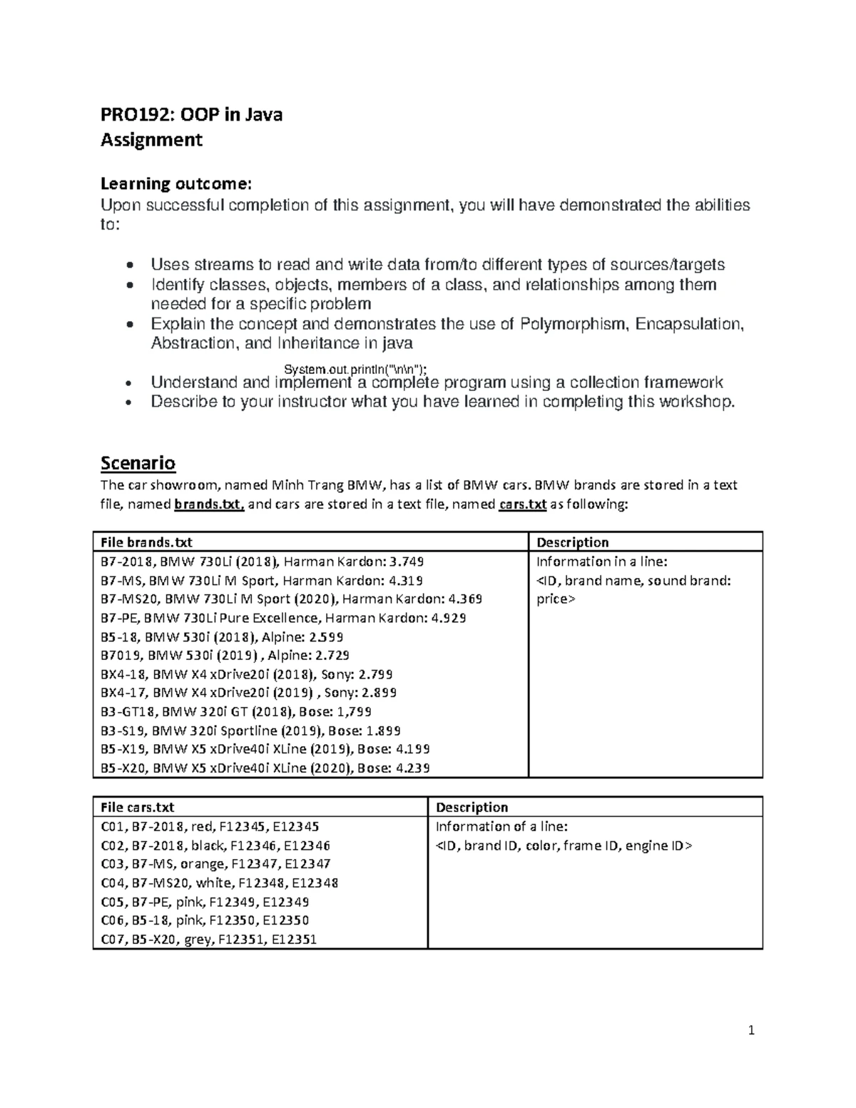 Lab01 - Project Guidelines and Program Descriptions for PRO Course ...