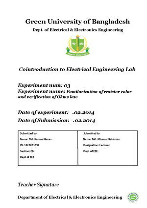 EEE Lab - 4 - Sample work - Department of Electrical & Electronics ...
