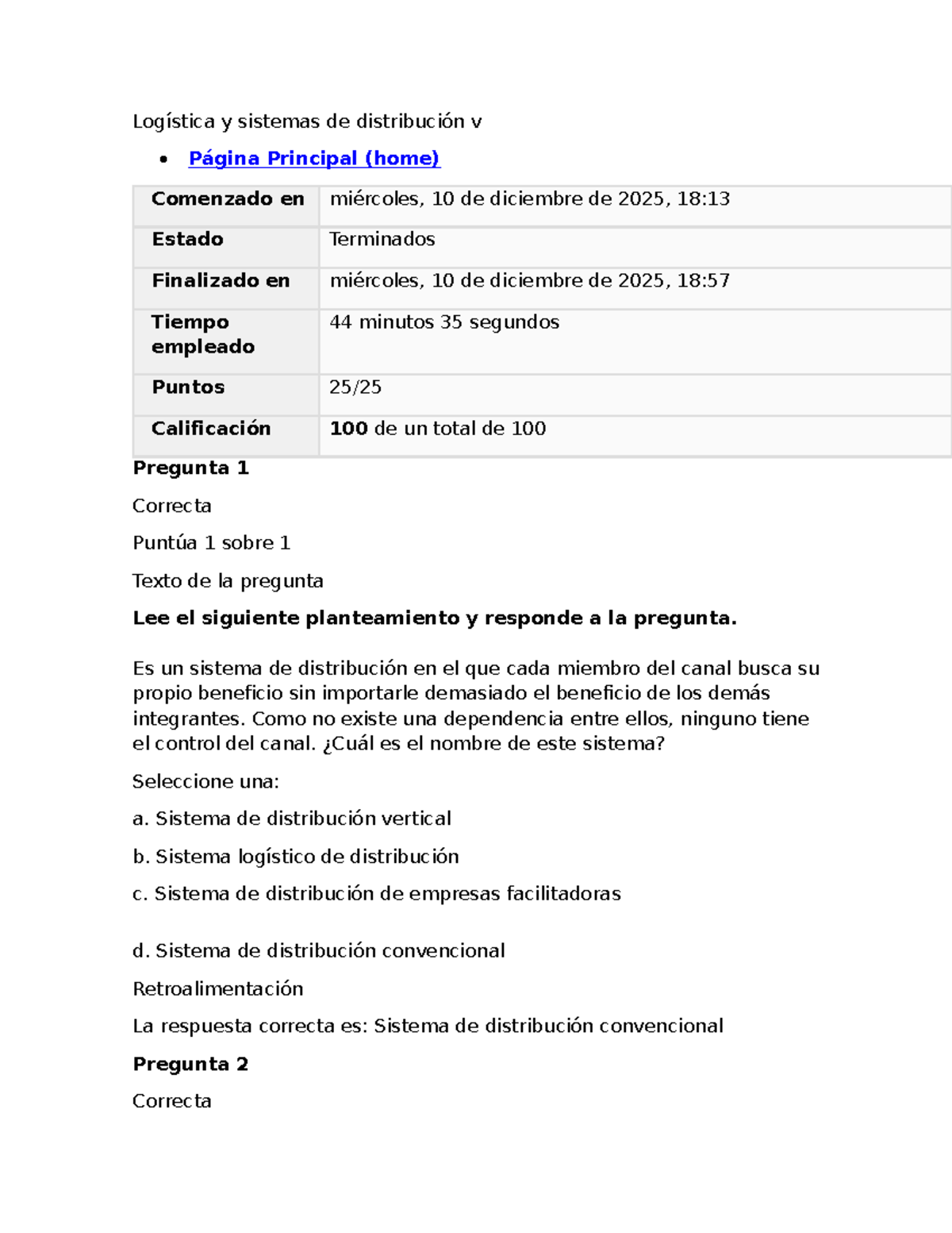 Logística y Sistemas de Distribución - EA1: Examen Final - Studocu