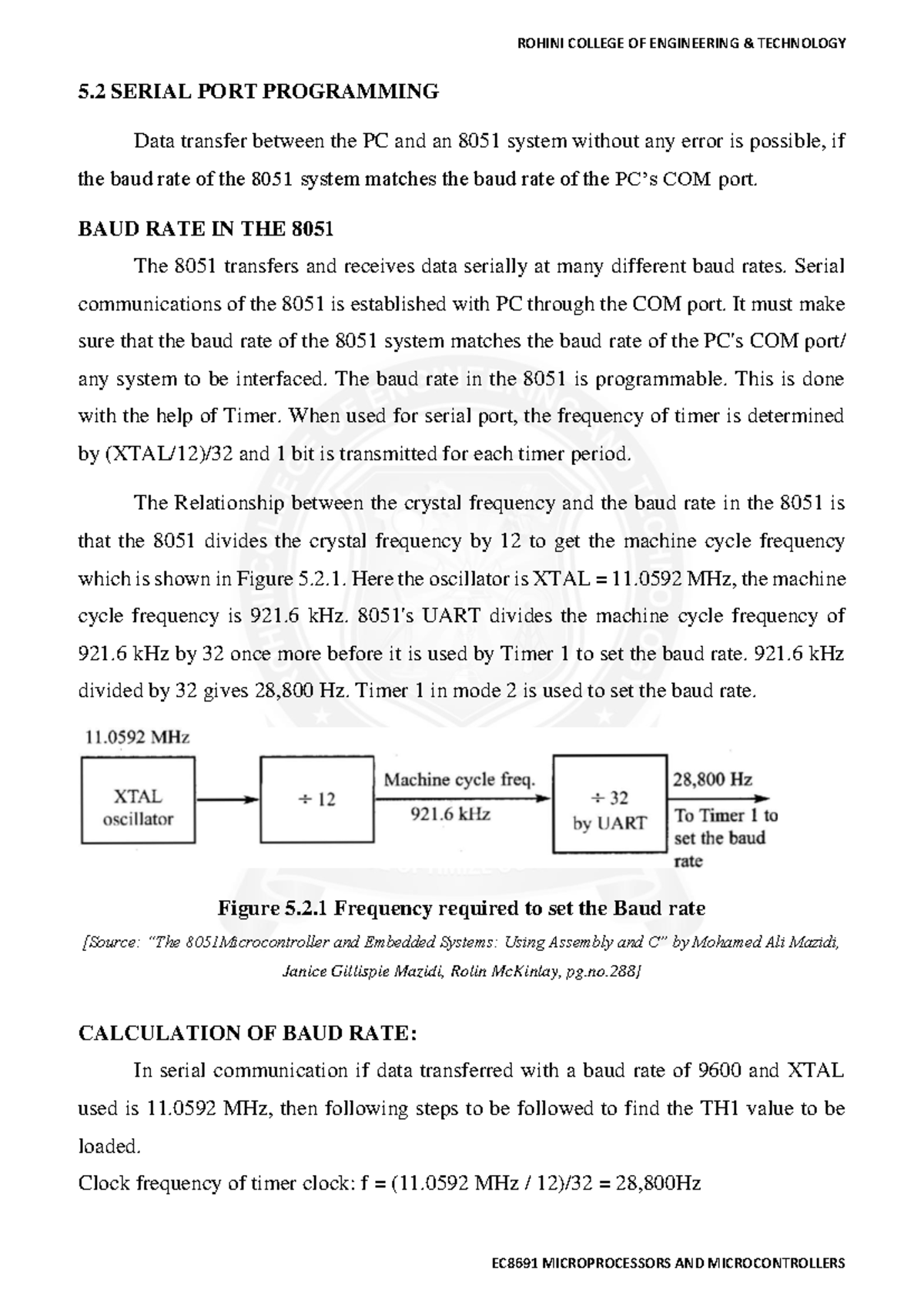 8051 Embedded C: Serial Port Programming and Interrupts Guide - Studocu