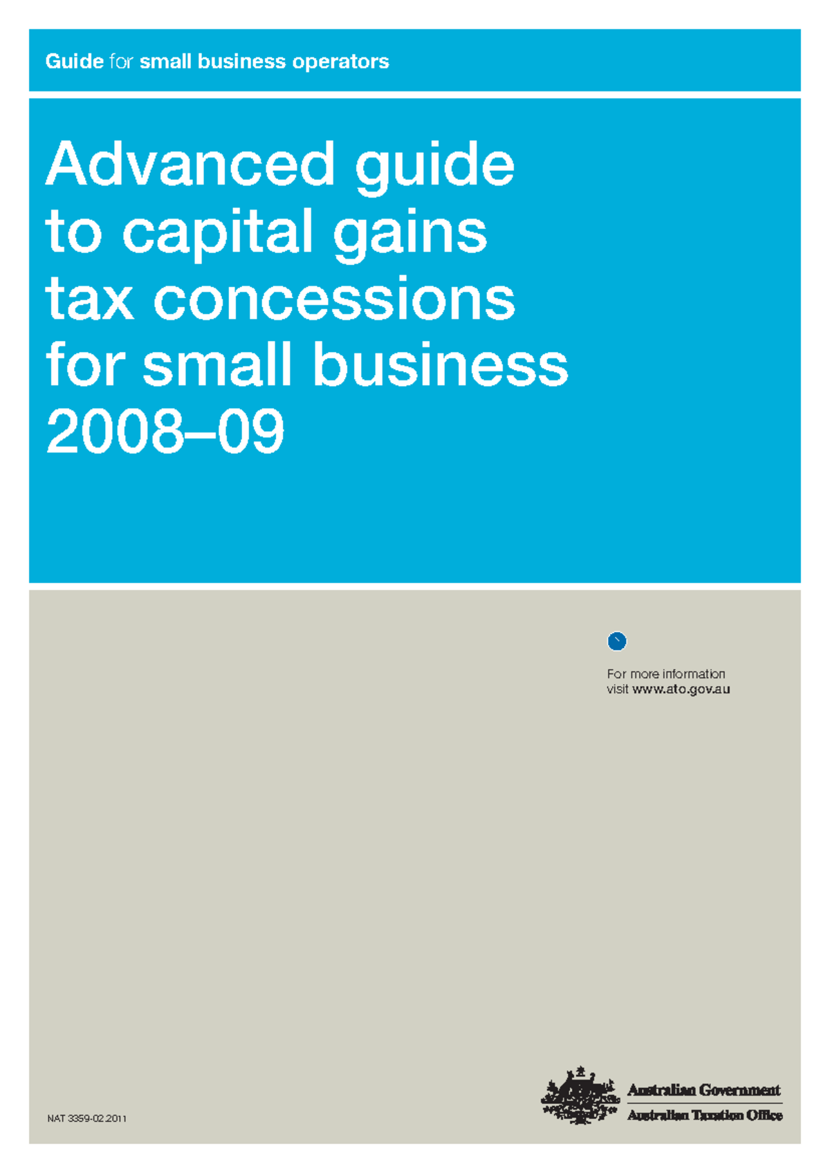 Advanced Guide to CGT Concessions for Small Business (NAT 19003) - Studocu