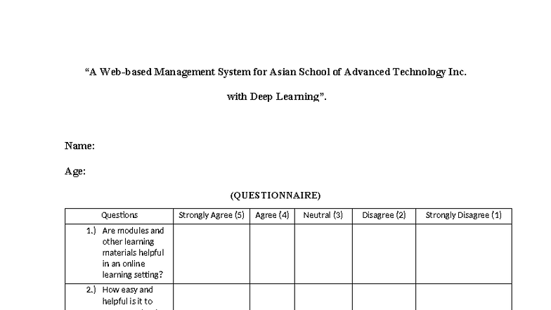Pilot-Testing-Questionnaire - “A Web-based Management System for Asian ...