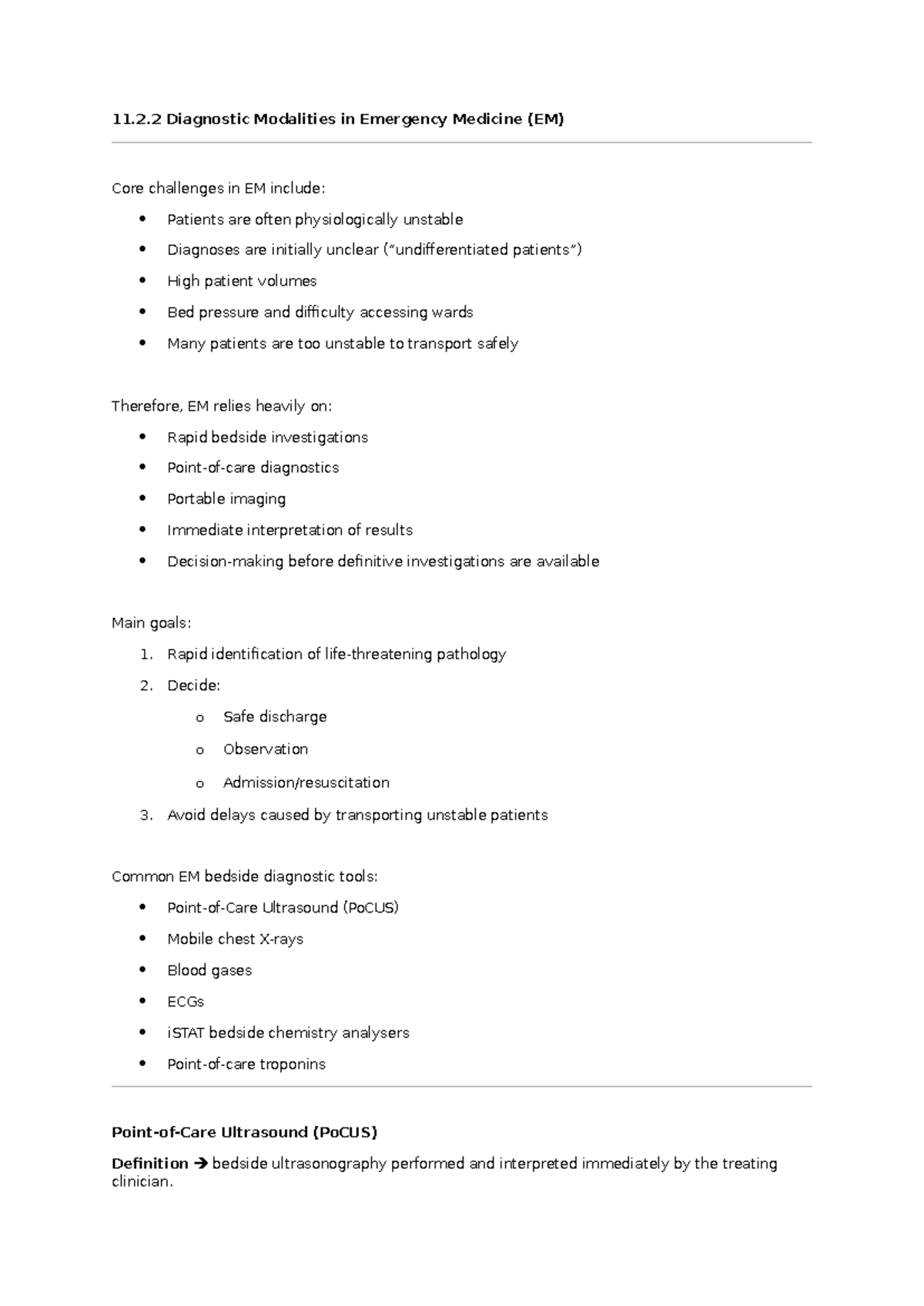 11.2.2 Diagnostic Modalities in Emergency Medicine: Key Insights and ...