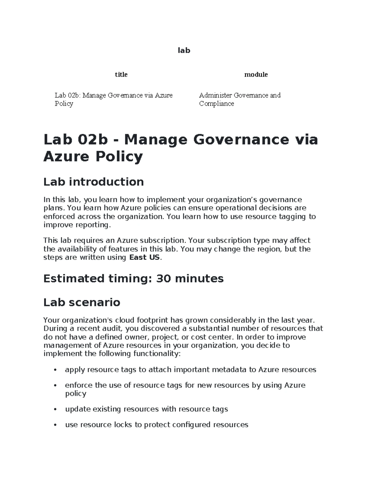 Lab 07 - Azure Storage Management and Configuration Guide - Studocu