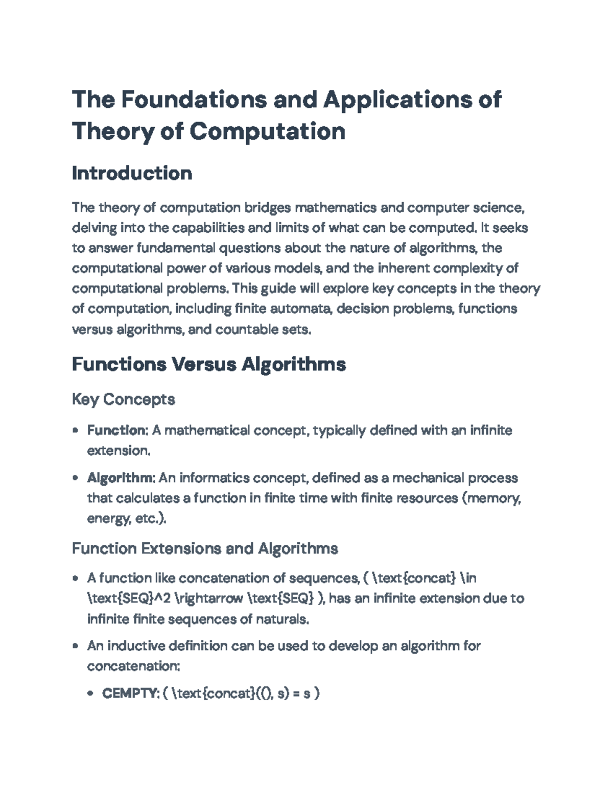 Theory of Computation: Foundations and Applications of DFA ...