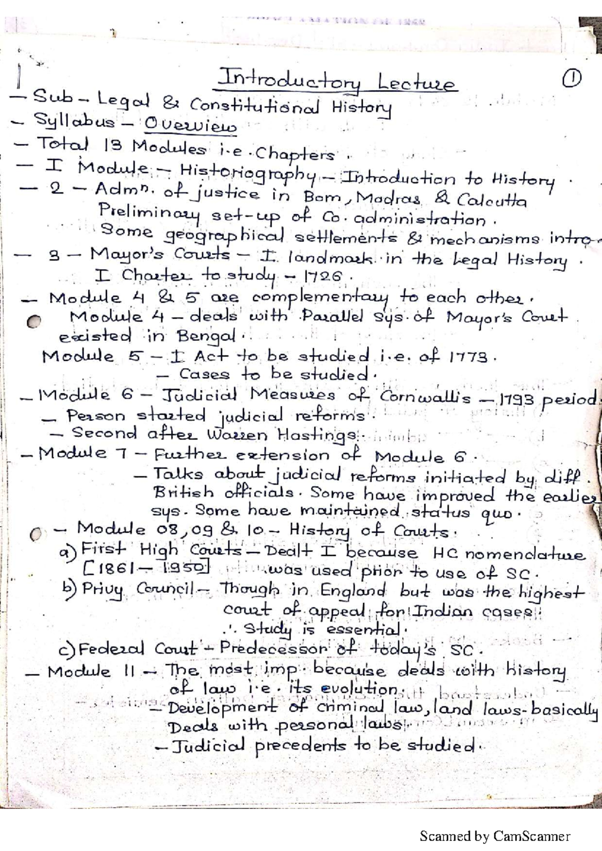 Clg notes of legal history - Introductory Lecture Legal Constitutional ...