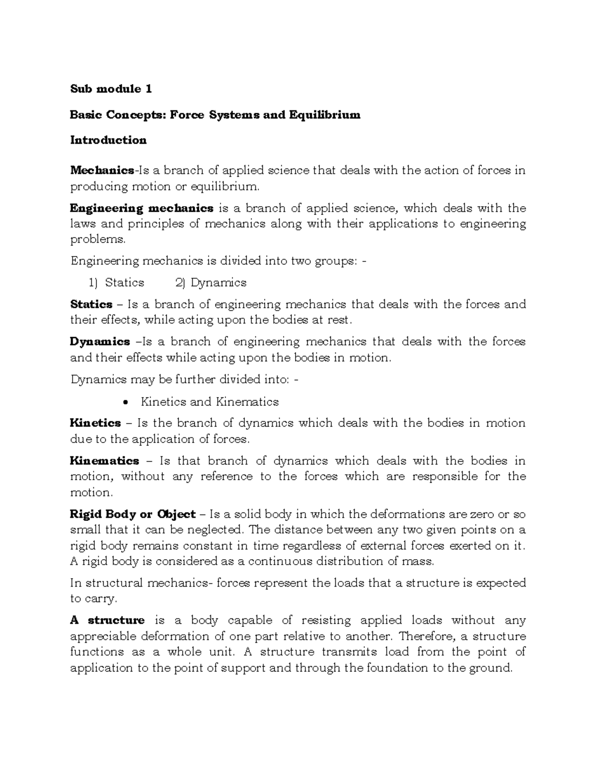ENG101: Introduction to Engineering Mechanics - Force Systems ...