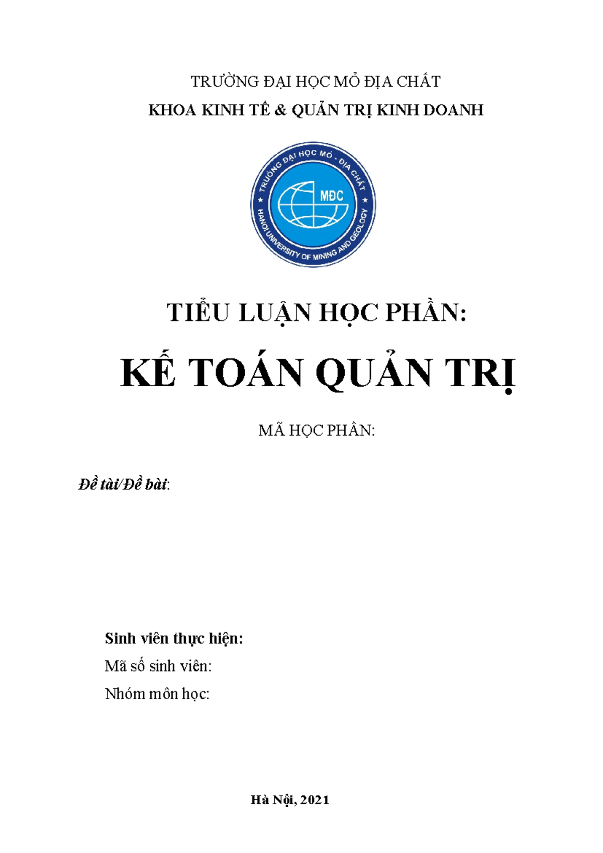 Maubia HUMG - Mau bia humg - AAH 105 - TRƯỜNG ĐẠI HỌC MỎ ĐỊA CHẤT KHOA ...