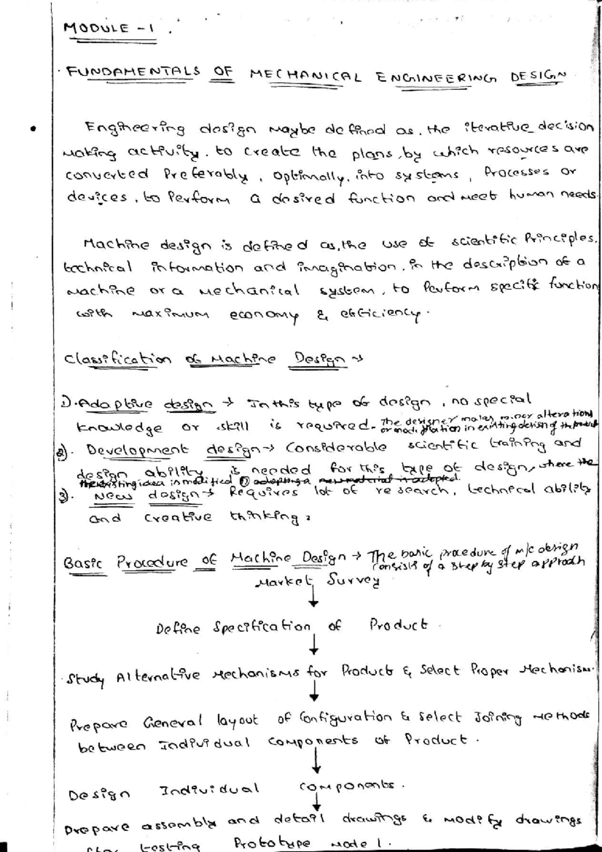 DME 101 Module 1: Fundamentals of Mechanical Engineering Design Notes ...