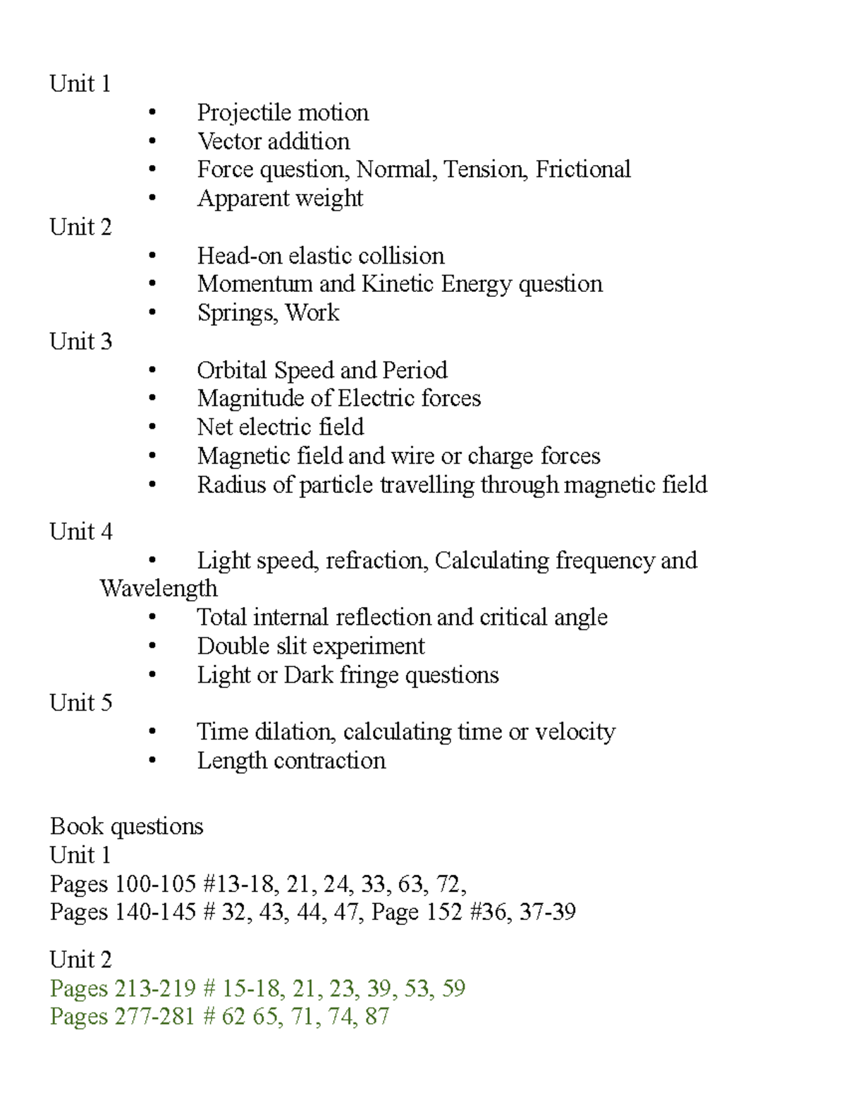SPH4U Final Exam Review: Key Concepts & Questions - Studocu
