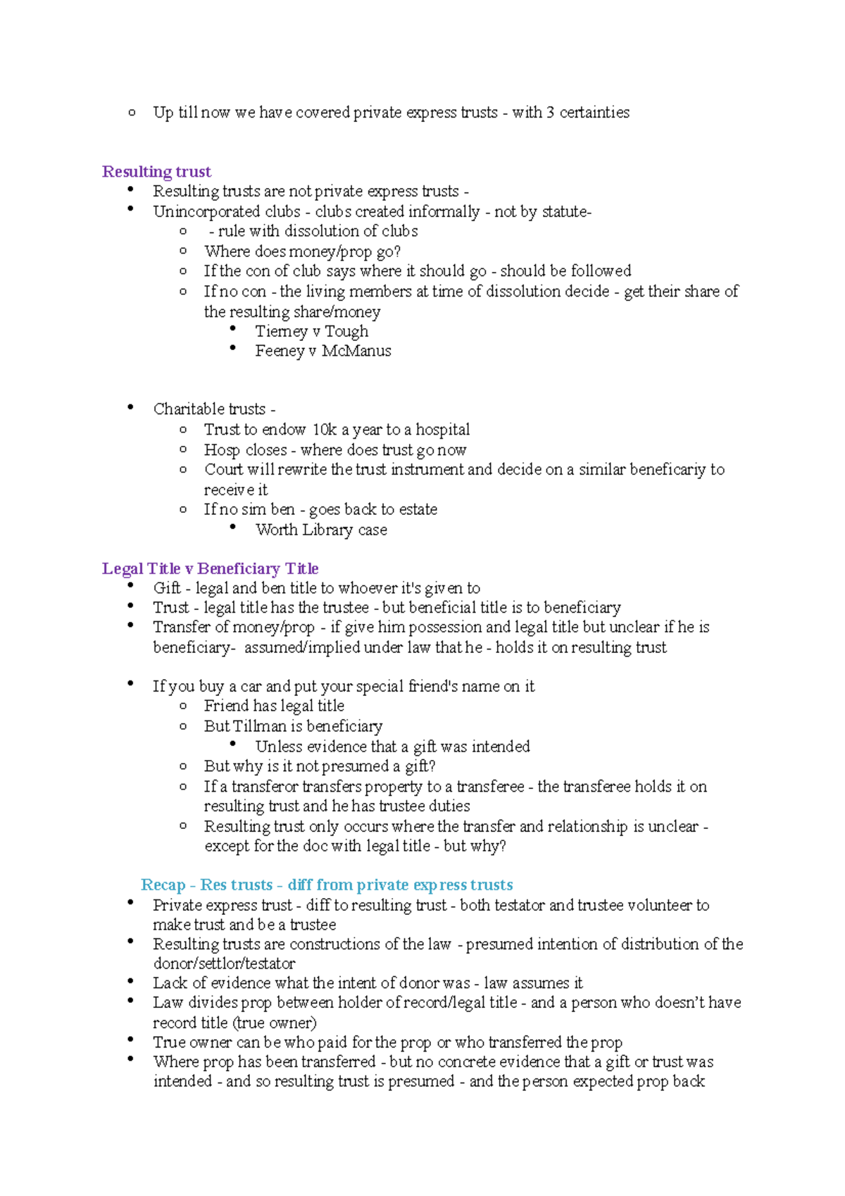 Resulting Trusts: A Detailed Study on Implications and Cases - Studocu