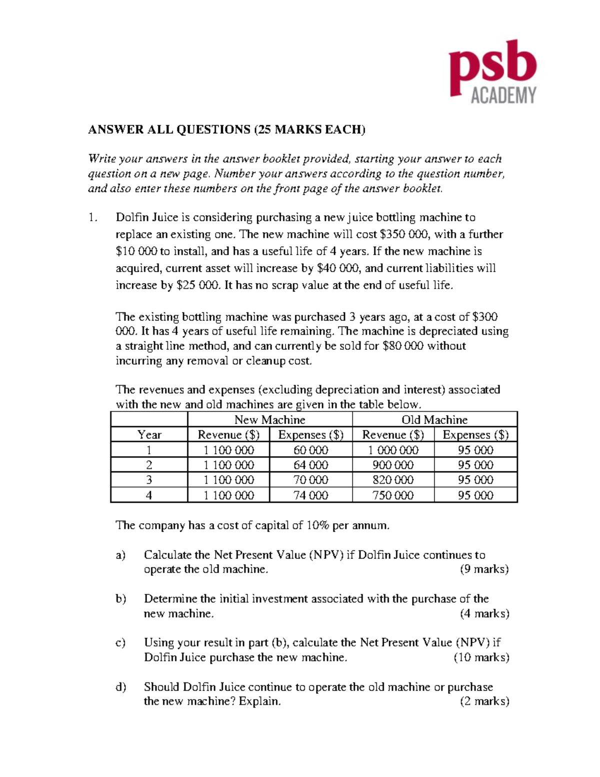 Sample Paper DBA FM Set 7: Financial Management Exam Questions - Studocu