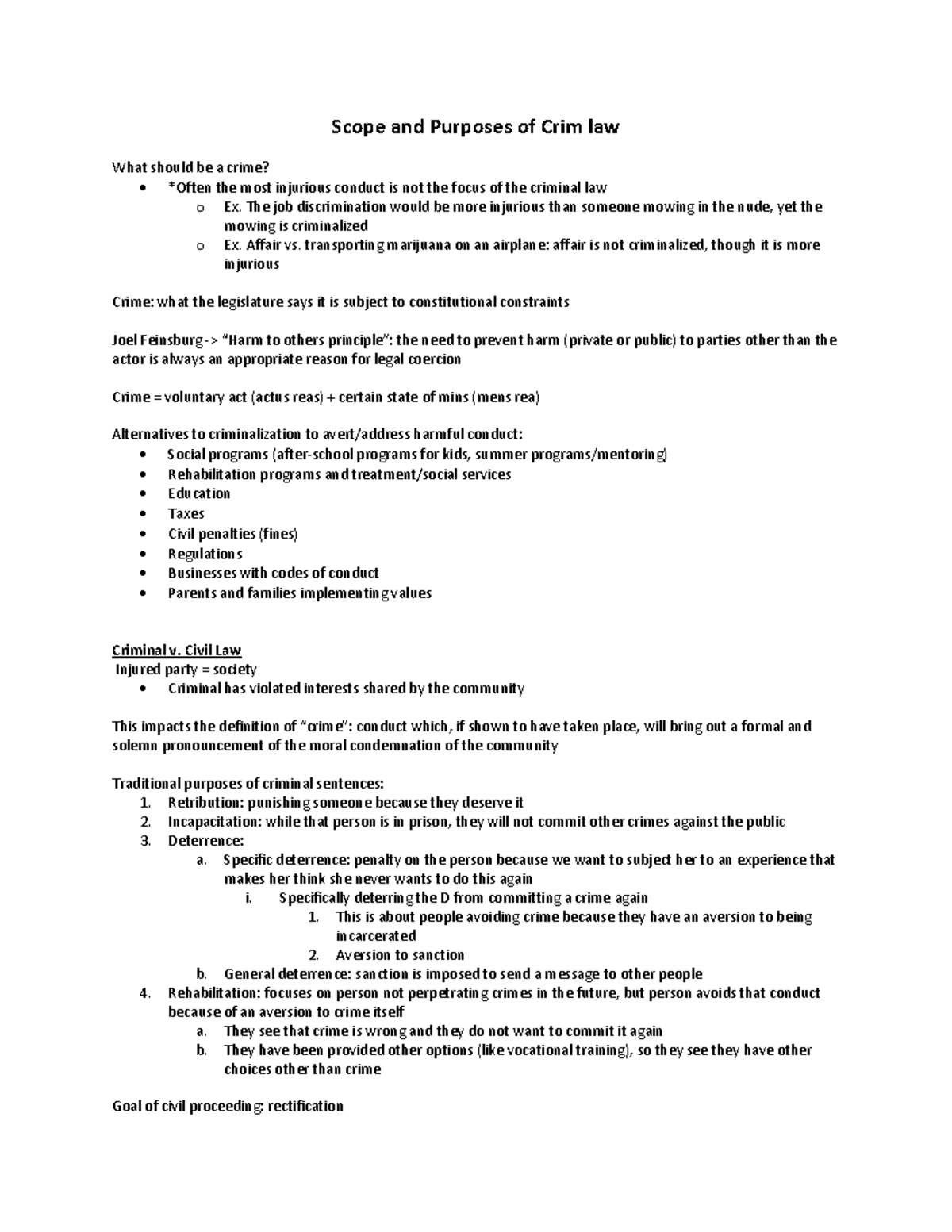Criminal Law (CL 101): Outline of Key Concepts and Principles - Studocu