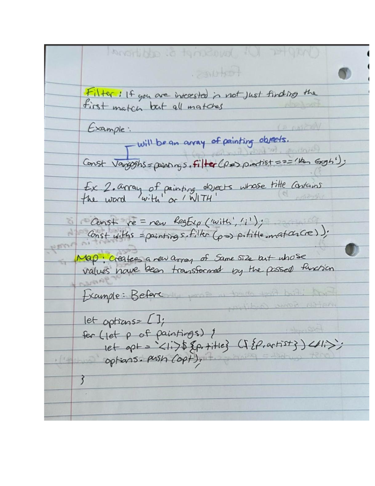 Web Dev - Notes on Filter and Map Functions in JS - Studocu