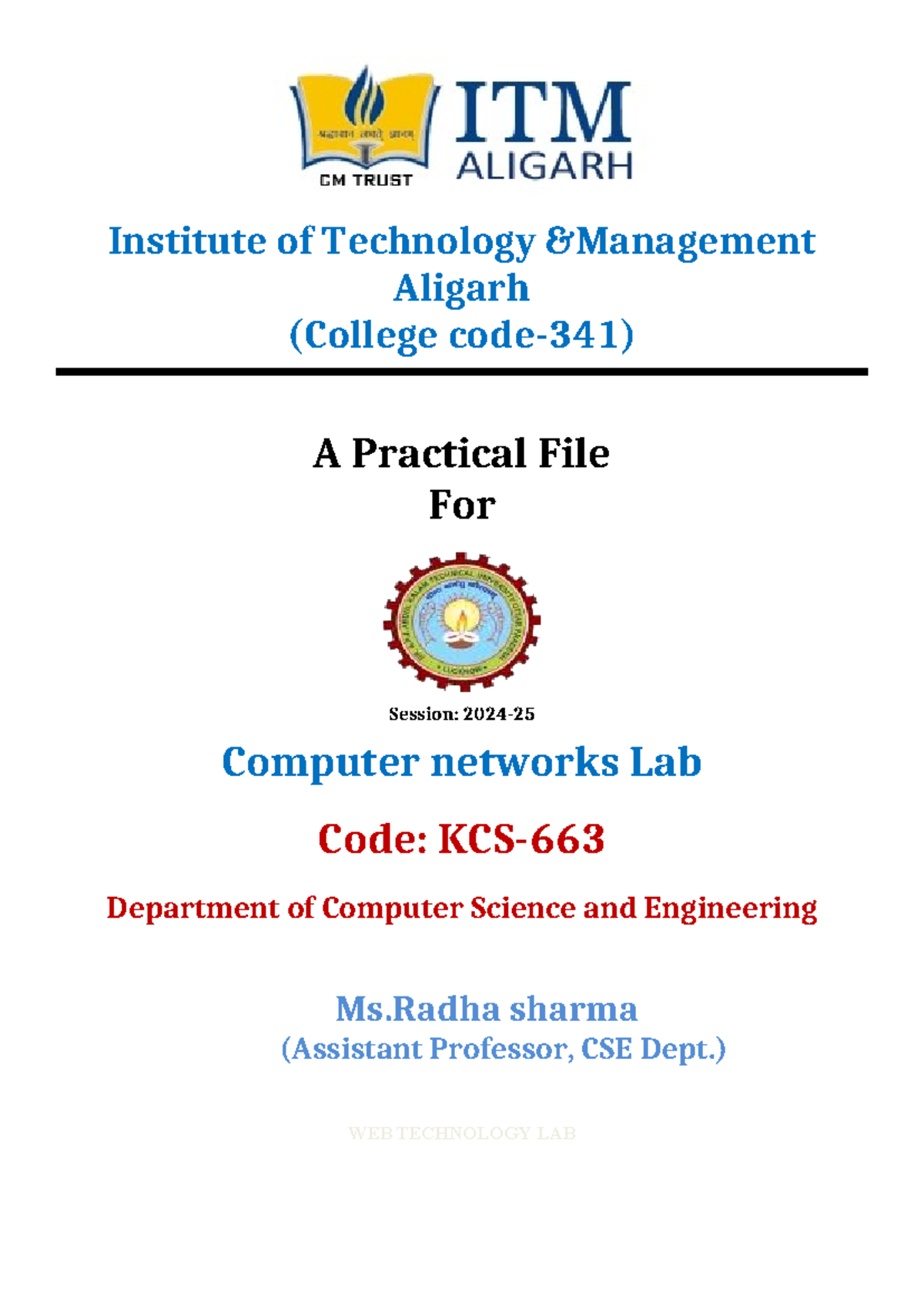 CSE 202: Practical File for Computer Networks Lab Index - Studocu
